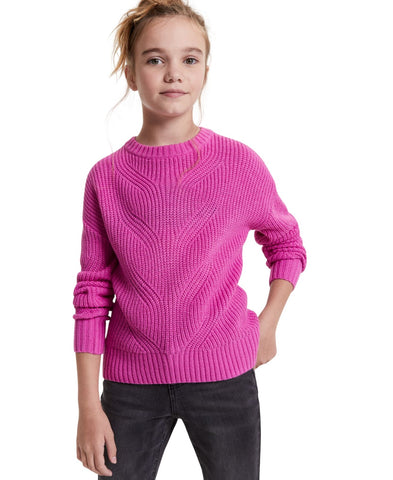 Epic Threads Girls Cable Knit Pullover Sweater 100192572GK Pink Orchid XS (5-6)