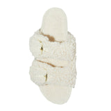 Auden Womens Jane Two Band Buckle Slide Slippers 91308535 Cream Off White 10M