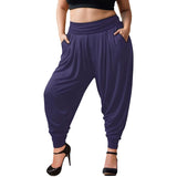 White Mark Womens Plus Knit Pull On Jogger Pants PS560-NAVY1XL Navy Blue 1X