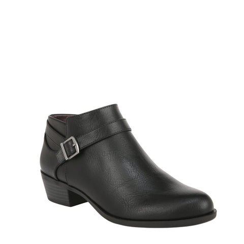 Lifestride Womens Alexander Faux Leather Buckle Ankle Boots Booties Black 7M
