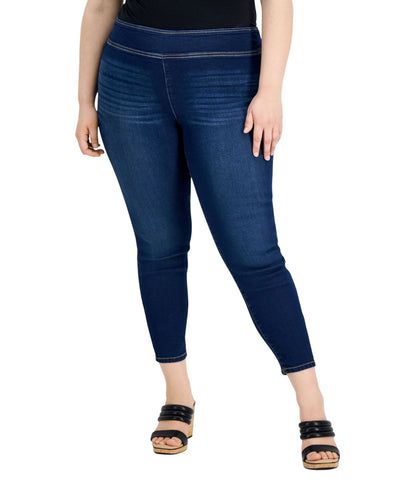 INC International Concepts Leg Frayed Hem Jeggings Jeans Pineapple Wash Blue 16W
