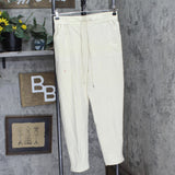 Calvin Klein Womens Elastic Waist Drawstring Straight Leg Pants Light Yellow S