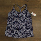 Island Escape Printed Underwire Racerback Tankini Top Navy / White Blue 10