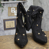 A New Day Studded Faux Suede Mid-Calf Boots 94568948 Jet Black / Gold 11M