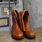 INC International Concepts Wide-Calf Riding Leather Boots Cognac Brown 9M-WC