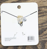 Unique Designs Onyx Crystal Crescent Moon Necklace Black / White 16" + 3.5"