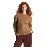 A New Day Womens Round Neck Cable Knit Pullover Sweater 94645899 Heather Brown M
