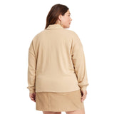 Universal Thread Womens Long Sleeve Polo Shirt 92452282 Tan Brown XXL