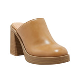Universal Thread Tess Platform Mule Heels with Memory Foam Insole Tan Brown 11M