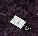 Xscape Womens Long Off-The-Shoulder Lace Dress Gown 4618X Mulberry Purple 14