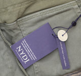 NYDJ Womens Petite Drawstring Roll Cuff Lift Tuck Cargo Shorts Moss Green 16P
