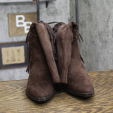 Universal Thread Womens Patsy Tall Fringe Western Boots Mid-Calf Brown 6.5M