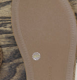 Lucky Brand Womens Elsie Double Band Round Toe Wedge Sandals Bone Brown 6M