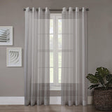 Regal Home Sheer Grommet Top Single Curtain Panel Silver Gray 50" x 95"