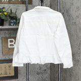 DG2 Womens Ruffled-Hem Classic Stretch Denim Jacket 688254 White XL