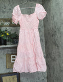 And Now This Cotton Lace-Up Back Fit & Flare Dress 87013M Bubblegum Pink L