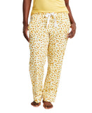 State Of Day Womens Printed Poplin Pajama Pants 100180264MS Cornsilk Yellow 2XL
