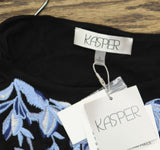Kasper Womens Sleeveless Embroidered Blouse Sleeveless Shirt 10924833 Black S