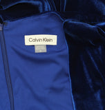 Calvin Klein Womens Velvet Bar Wrap Dress CD4V132R Saphire Blue 12