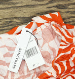 Women's Mini Cover-Up Dress with Front Tie White Sand Orange Multi M