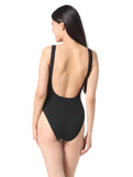 Vince Camuto Womens Textured Scoop Neck Ring One Piece Swimsuit V1L099 Black 4