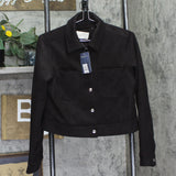 Universal Thread Suede Long Sleeve Snap Front Pocket Fashion Jacket Brown XS