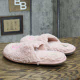Dluxe By Dearfoams Girls Youth Happy Face Scuff Slippers 88544850 Light Pink 4/5