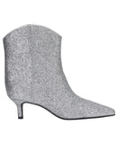 On 34th Women Glitter Aatira Tulip Booties 10019682200 Silver Glitter 5.5M