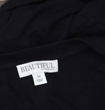 Beautiful By Lawrence Zarian Wrap Front Belted Cardigan A661722 Black 1X