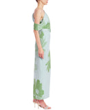 Jewel by Badgley Mischka Print One Cold Shoulder Dress Gown Green / Multi 16