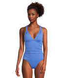 Tommy Bahama Womens Pearl Lace-Back One Piece Swimsuit Paradiso Blue 12