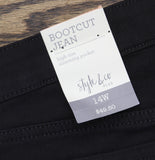 Style & Co High-Rise Bootcut Zipper Jeans 100147671WN Deep Black 14W