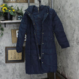 Cole Haan Women's Box-Quilt Down Puffer Coat 356SD700 Navy Blue M