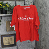 Wondershop Cabin Crew Short Sleeve Holiday Pajama Shirt 94690402 Red 3X