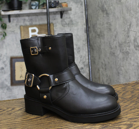 Universal Thread Womens Connor Harness Buckle Ankle Boots 90511576 Black 9M