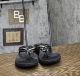 Clarks Womens Breeze Coral Thong Sandals Black / Brown 10M