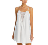 Flora Nikrooz Womens Sasha Charmeuse Chemise Nightgown Q81441 White S
