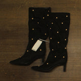 A New Day Womens Justice Boots Faux Suede Studded 94568946 Jet Black 9.5M