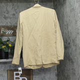 And Now This Womens One Button Blazer Jacket Sand Brown S