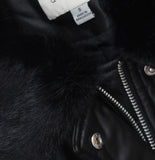 A New Day Womens Snap Zip Front Faux Leather Moto Biker Jacket Black S