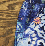 Denim & Co. Print Elastic Waist Side Pocket Straight Leg Pants Blue Multi XL