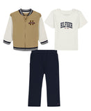 Tommy Hilfiger Toddler Boys Knit Varsity Jacket TBFII36D-999 Brown Multi 4T