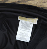 Michael Kors Womens Iconic Solids Ring One Shoulder One-Piece Swimsuit Black 12
