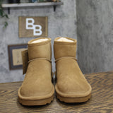 Bearpaw Alyssa Suede Water-Repellent Wool-Lined Ankle Boots Hickory Brown 10M