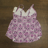 Swim Solutions Printed Tankini Swim Top 806834 Magenta Purple 16