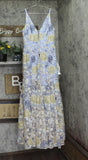 Dress The Population Embroidered Sequin Samira Gown Dress Sky Multi Blue L