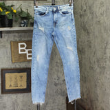 Guess 81 Womens The It Girl Distressed Skinny High Rise Jeans Light Blue 25