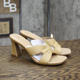 A New Day Women's Tia Mule Heels 89530591 Beige Brown 7.5M