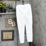 Dennis Basso Womens Bi-Stretch Zip-Front Ankle Pants w/ Pearl Accents White 2
