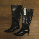 A New Day Womens Nelly Under Knee Heeled Boots Faux Leather 94637610 Black 8M